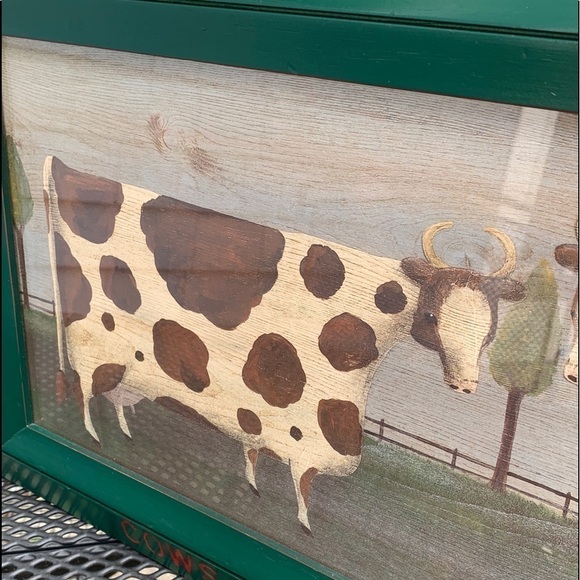 The Uttermost Company || Vintage Wood Framed Art Cow Steer 24” x 12” #8892 - Picture 2 of 13